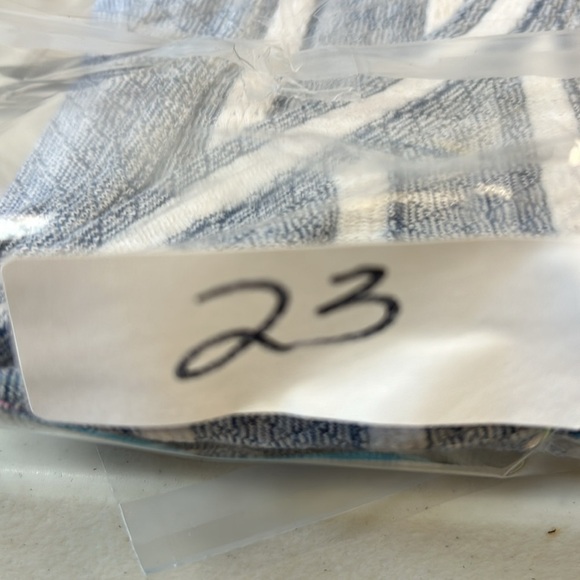 LC LAUREN CONRAD Top /Peplum Stripe Short Sleeve Blue White/ XL - Picture 9 of 9